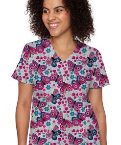 Med Couture Clearance Women's Vicky Boho Butterfly Print Top
