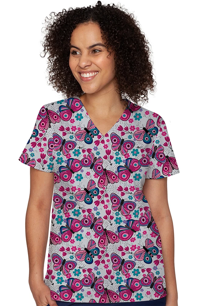 Med Couture Clearance Women's Vicky Boho Butterfly Print Top