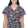 Med Couture Women's Vicky Daisy Fields Print Scrub Top -Silverts-shop 1 pe 8564 printdsf 650