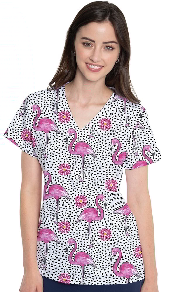 Women's Vicky Flamingo Flock Print Top Med Couture Women's Vicky Flamingo Flock Print Top -Silverts-shop 1 pe 8564 printfll 650