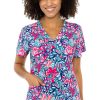 Med Couture Women's Vicky Floral Tropical Print Scrub Top -Silverts-shop 1 pe 8564 printflt 650