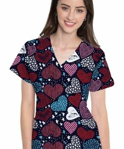 Med Couture Women's Vicky Heartstar Print Top