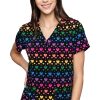 Med Couture Women's Vicky Rainbow Heart Print Scrub Top 1 Med Couture Women's Vicky Rainbow Heart Print Scrub Top -Silverts-shop 1 pe 8564 printrbh 650