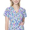 Med Couture Women's Vicky Watercolor Animal Print Scrub Top -Silverts-shop 1 pe 8564 printwaa 650