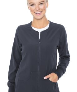 Med Couture Clearance Women's Warm Terrain Zip Up Solid Scrub Jacket