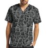 White Cross Clearance Men's River Stone Black Print Scrub Top -Silverts-shop 1 wc 2263 printclearancersb 650