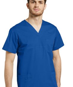 White Cross Clearance Men's V-Neck Yoke Solid Scrub Top