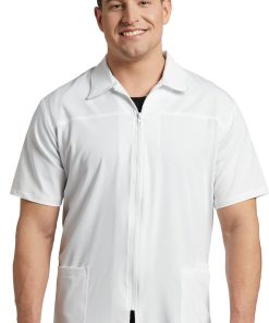 White Cross Men's Collar Neckline Lab Coat