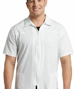 White Cross Men's Collar Neckline Lab Coat