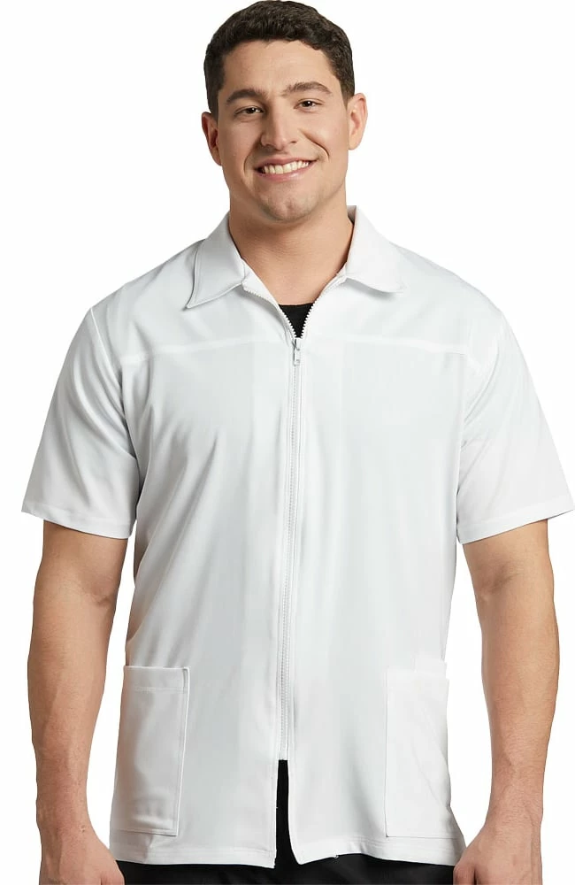 White Cross Men's Collar Neckline Lab Coat