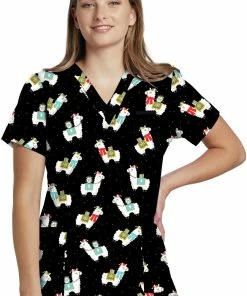 White Cross Clearance Women's Alpaca Sally Print Scrub Top