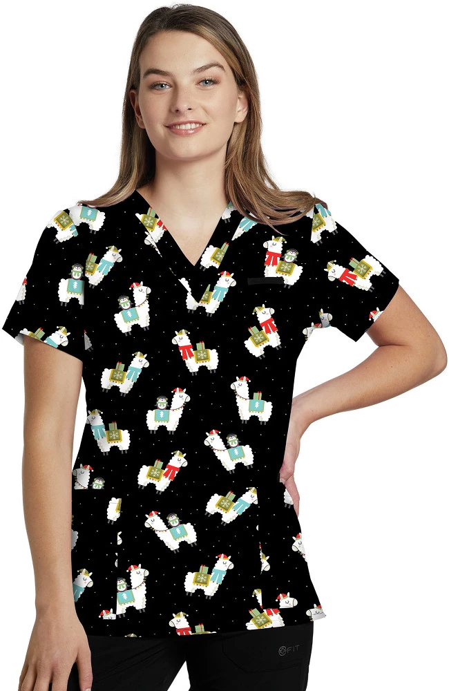 White Cross Clearance Women's Alpaca Sally Print Scrub Top