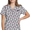 White Cross Clearance Women's Love Cats Print Scrub Top 1 White Cross Clearance Women's Love Cats Print Scrub Top -Silverts-shop 1 wc 618 printclearanceloc 650