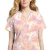 White Cross Clearance Women's Pink Tie Dye Print Scrub Top 2 White Cross Clearance Women's Pink Tie Dye Print Scrub Top -Silverts-shop 1 wc 618 printclearanceptd 650