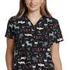 White Cross Clearance Women's Rosie's Pen Print Scrub Top -Silverts-shop 1 wc 618 printclearancerop 650