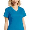 White Cross Clearance Women's V-Neck Stretch Side Solid Scrub Top -Silverts-shop 1 wc 722 clearance 650