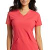 White Cross Women's V-Neck Kangaroo Pocket Solid Scrub Top 2 White Cross Women's V-Neck Kangaroo Pocket Solid Scrub Top -Silverts-shop 1 wc 725 650