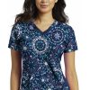 White Cross Clearance Women's Geo Blue Print Scrub Top -Silverts-shop 1 wc 725 printclearancegeb 650