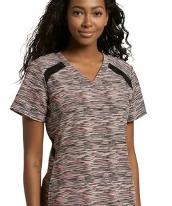 White Cross Clearance Women's V-Neck Space Dye Print Scrub Top