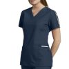 White Cross Women's Princess Seam V-Neck Solid Scrub Top -Silverts-shop 1 wc 754 650