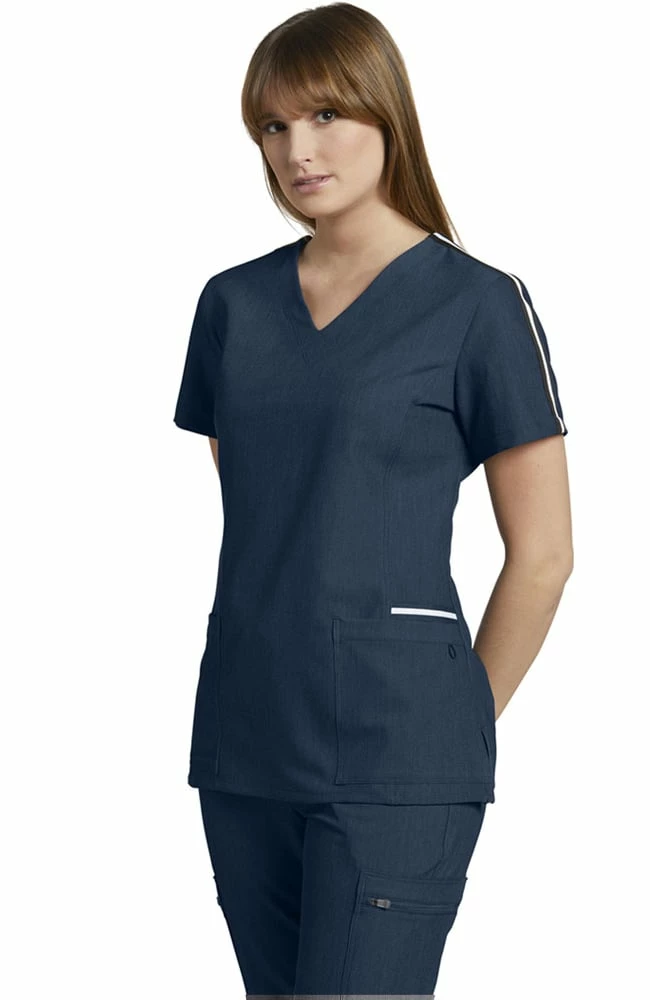 White Cross Women's Princess Seam V-Neck Solid Scrub Top