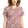 White Cross Women's V-Neck Spotty Dotty Print Scrub Top -Silverts-shop 1 wc 755 printspd 650