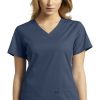 White Cross Women's Contrast Side Panel Solid Scrub Top -Silverts-shop 1 wc 766c 650