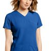 White Cross Women's Mock Wrap Stretch Panel Solid Scrub Top -Silverts-shop 1 wc 777 650