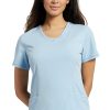 White Cross Women's Round V-Neck Stitched Solid Scrub Top -Silverts-shop 1 wc 782 650