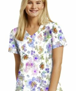 White Cross Clearance Women's Parisol Print Scrub Top