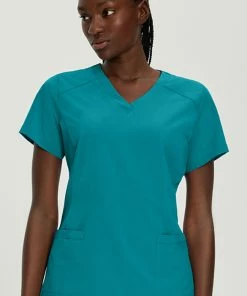 White Cross Women's V-Neck Solid Scrub Top