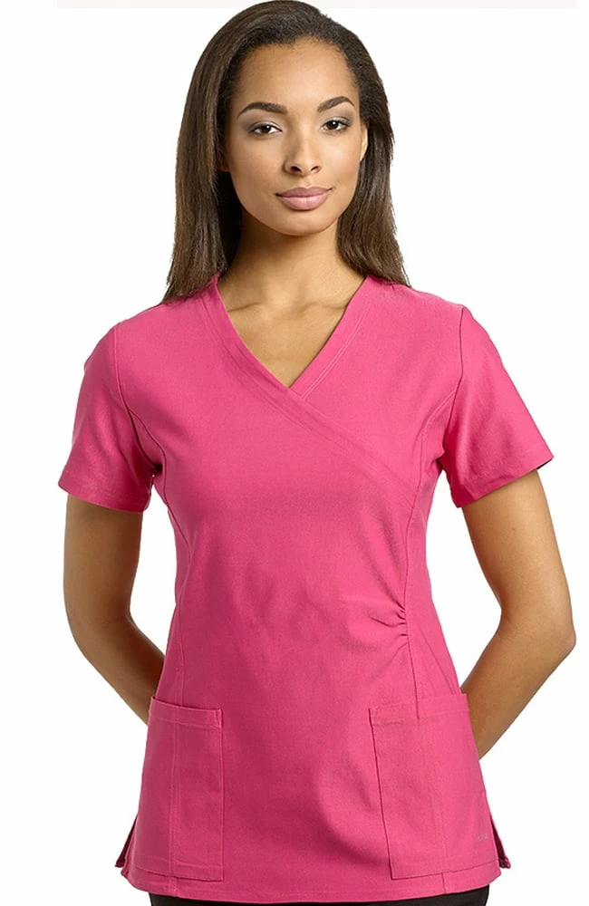 White Cross Clearance Women's Mock Wrap Scrub Top