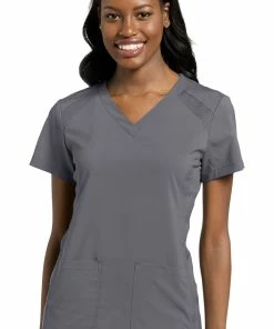 White Cross Women's V-Neck Solid Scrub Top