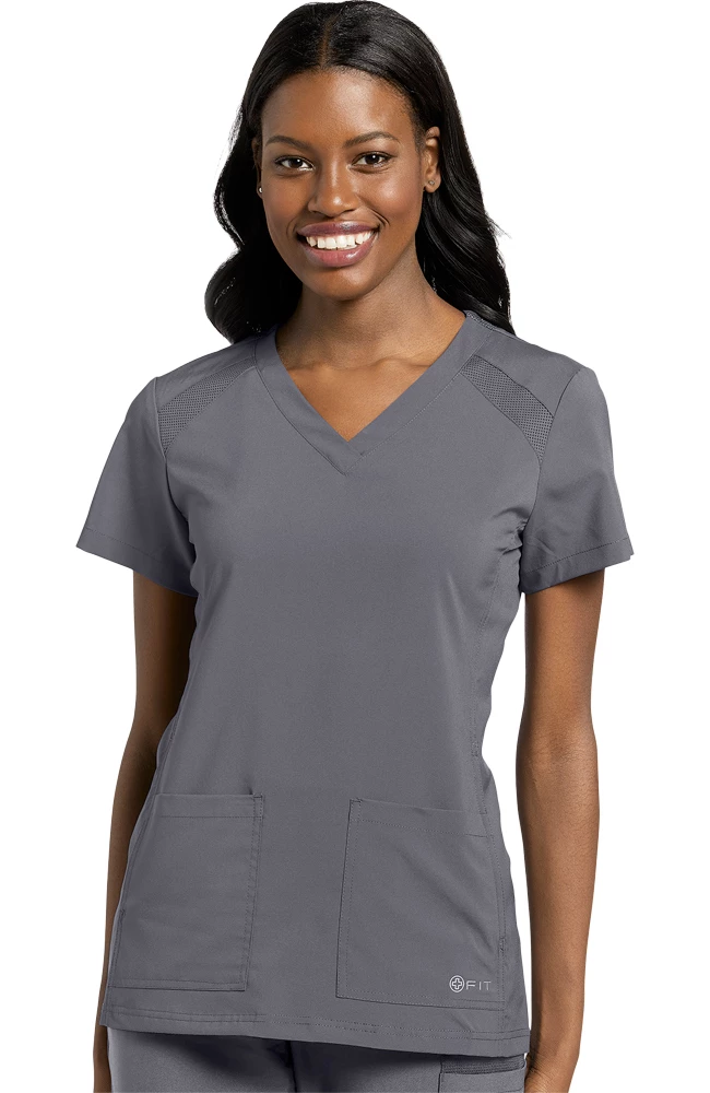 White Cross Women's V-Neck Solid Scrub Top