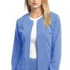 White Cross Women's Jewel Neck Zip Front Scrub Jacket -Silverts-shop 1 wc 945 650