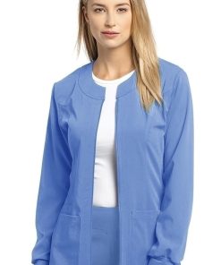 White Cross Women's Jewel Neck Zip Front Scrub Jacket