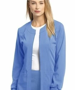White Cross Women's Jewel Neck Zip Front Scrub Jacket
