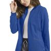 White Cross Women's Patch Pocket Zip Up Solid Scrub Jacket -Silverts-shop 1 wc 953 650