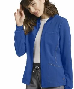 White Cross Women's Patch Pocket Zip Up Solid Scrub Jacket