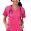 Jockey Scrubs Clearance Women's Mesh Trim V-Neck Solid Scrub Top -Silverts-shop 1 wh 2329 clearance 650