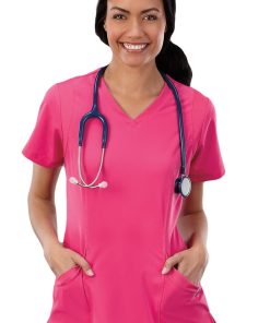 Jockey Scrubs Clearance Women's Mesh Trim V-Neck Solid Scrub Top