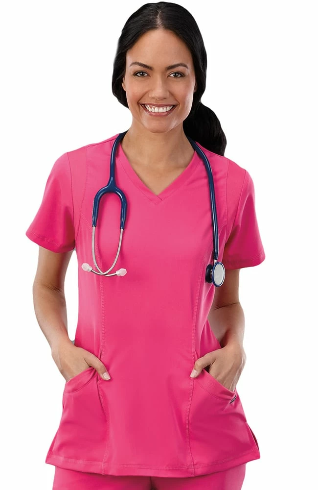 Jockey Scrubs Clearance Women's Mesh Trim V-Neck Solid Scrub Top