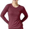 WonderWink Clearance Women's Silky Long Sleeve Stripe Print Underscrub T-Shirt -Silverts-shop 1 wk 2079 printclearancebrd 650