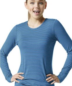 WonderWink Clearance Women's Silky Long Sleeve Colorful Print T-shirt