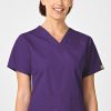 WonderWink Clearance Women's Bravo Lady Fit V-Neck Solid Scrub Top 2 WonderWink Clearance Women's Bravo Lady Fit V-Neck Solid Scrub Top -Silverts-shop 1 wk 6016 clearance 650
