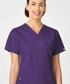WonderWink Clearance Women's Bravo Lady Fit V-Neck Solid Scrub Top