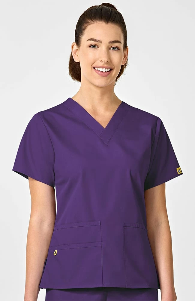 WonderWink Clearance Women's Bravo Lady Fit V-Neck Solid Scrub Top
