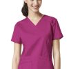 WonderWink Clearance Women's Verity V-Neck Solid Scrub Top -Silverts-shop 1 wk 6108 clearance 650