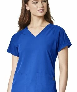 WonderWink Clearance Women's Modified Raglan Solid Scrub Top