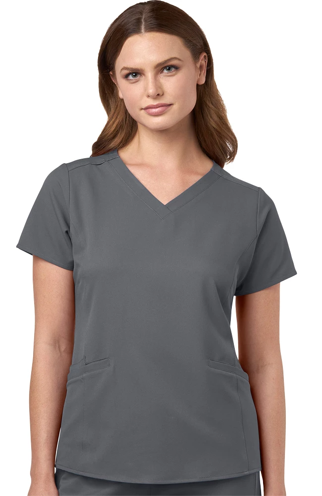 WonderWink Clearance Women's Contoured V-Neck Solid Scrub Top